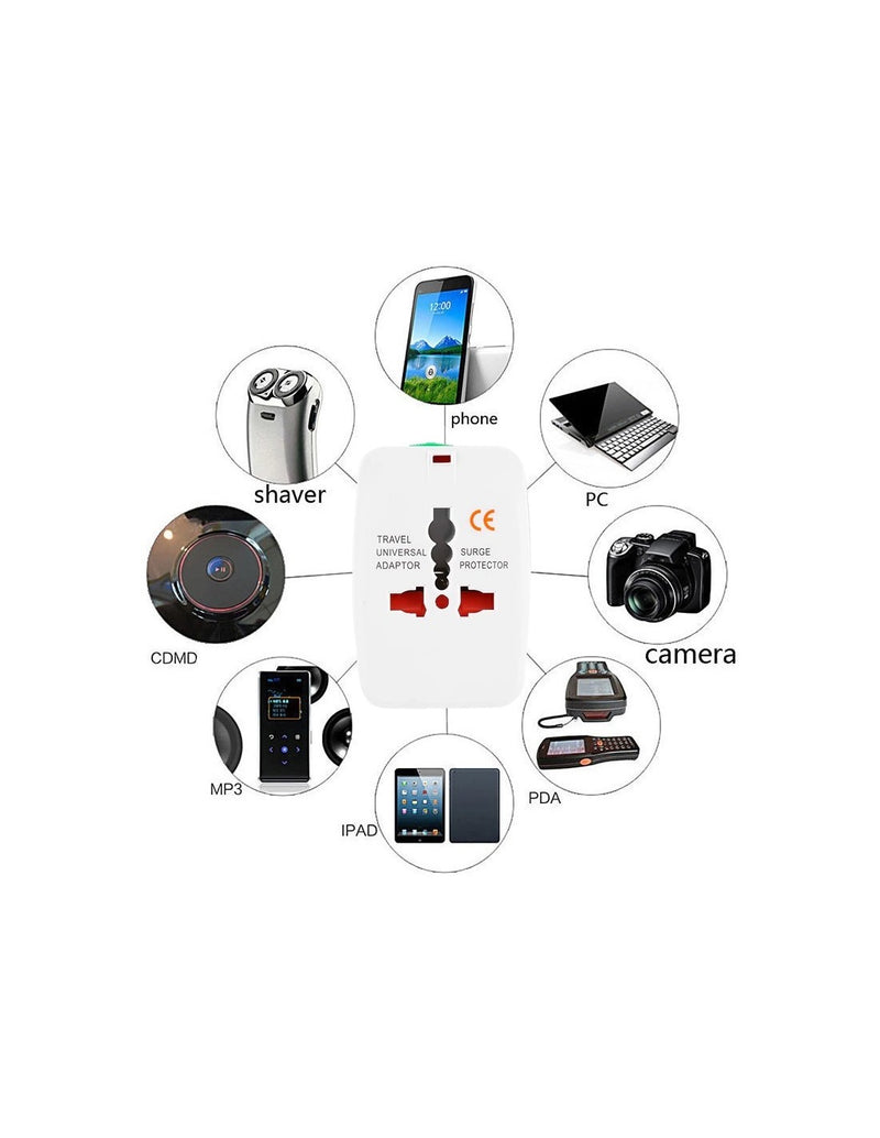 Adaptador Universal de Viagem com Porta USB