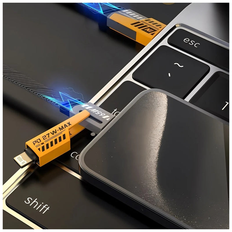 Cabo de Carregamento Rápido 3 em 1 – USB/Type-C/Lightning 1.2m