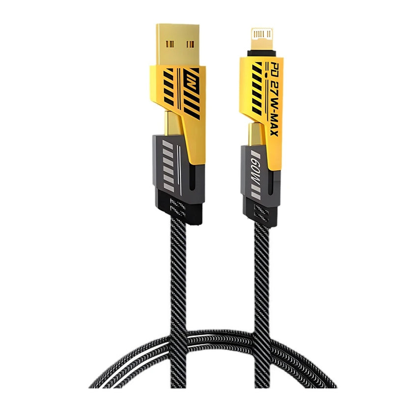 Cabo de Carregamento Rápido 3 em 1 – USB/Type-C/Lightning 1.2m