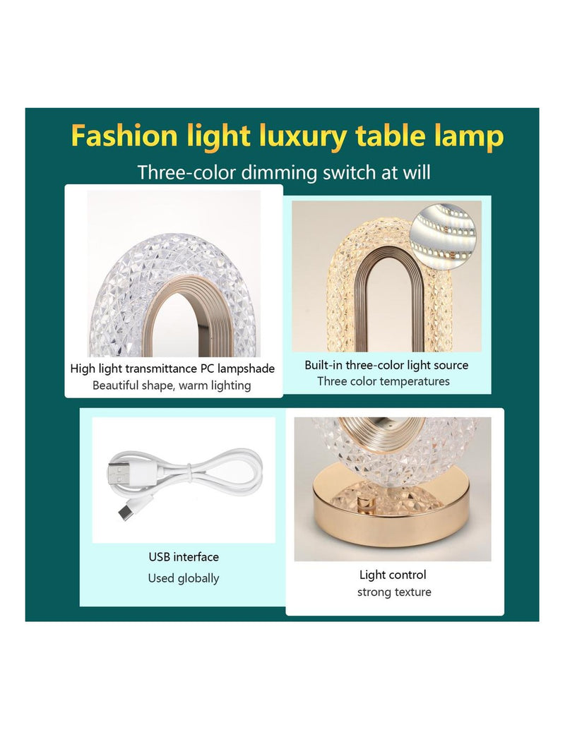 Candeeiro de cristal LED com design sofisticado