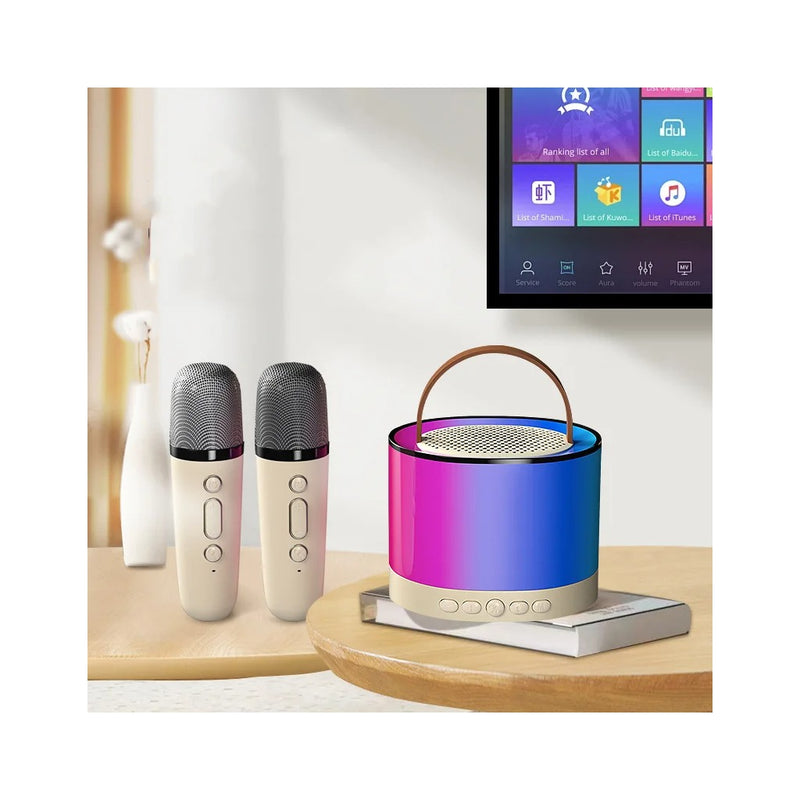 Coluna Bluetooth RGB Portátil com Microfones