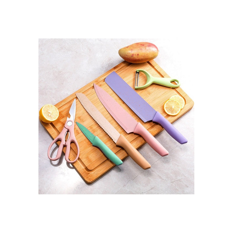 Conjunto de Facas de Cozinha em Cor Pastel