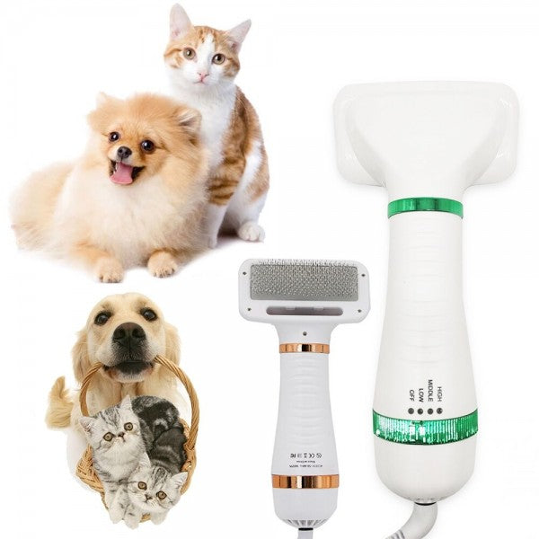 Escova e Secador para Animais de Ar Quente
