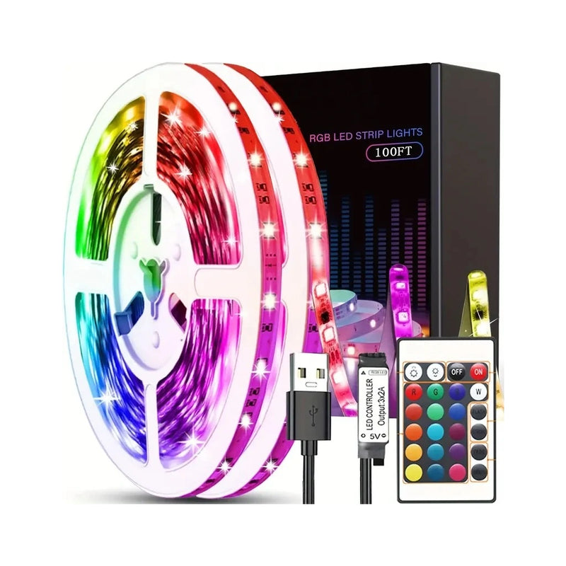 Fita LED RGB com Controlo Remoto - USB