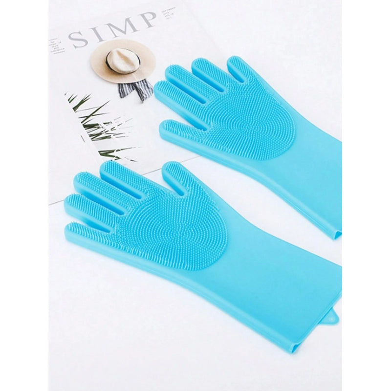 Luvas de Limpeza em Silicone com Escova Integrada