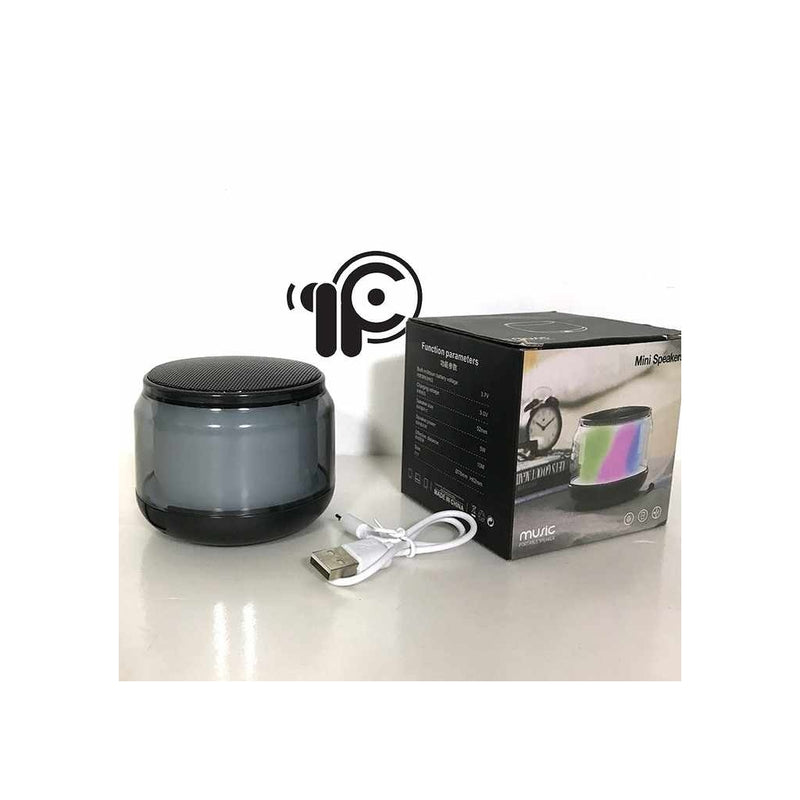 Mini Coluna Bluetooth com Luz LED