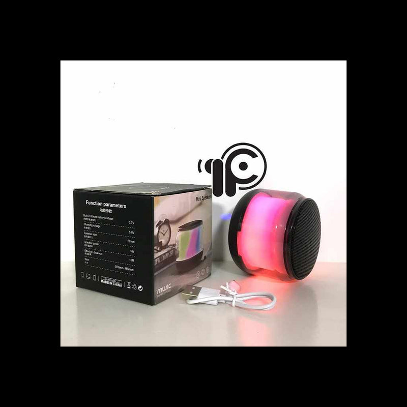 Mini Coluna Bluetooth com Luz LED