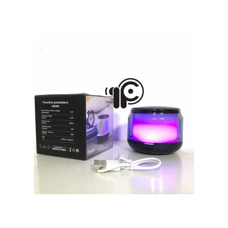 Mini Coluna Bluetooth com Luz LED