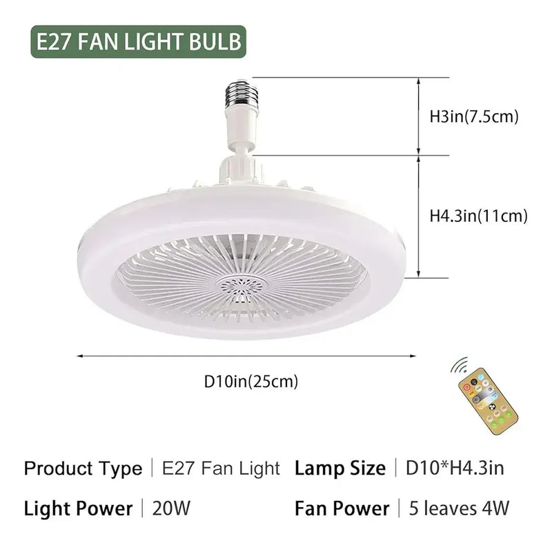 lámparas‑ventilador de techo LED multifuncionales con control remoto
