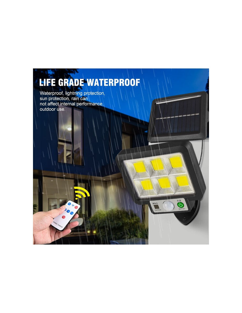 Projetor Solar LED com Controlo Remoto e Sensor de Movimento
