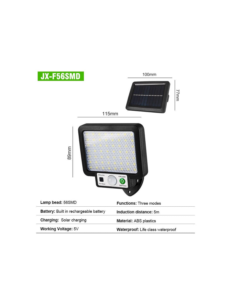 Projetor Solar LED com Controlo Remoto e Sensor de Movimento