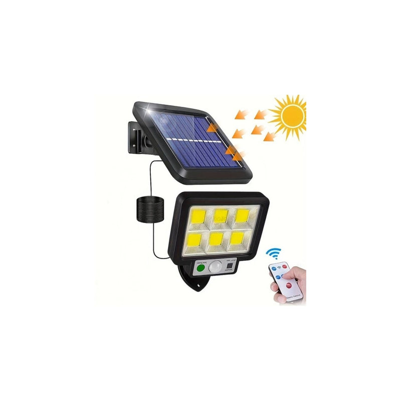 Projetor Solar LED com Controlo Remoto e Sensor de Movimento