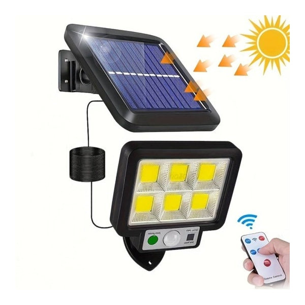 Projetor Solar LED com Controlo Remoto e Sensor de Movimento