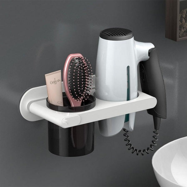 Suporte de Parede para Secador de Cabelo e Acessórios