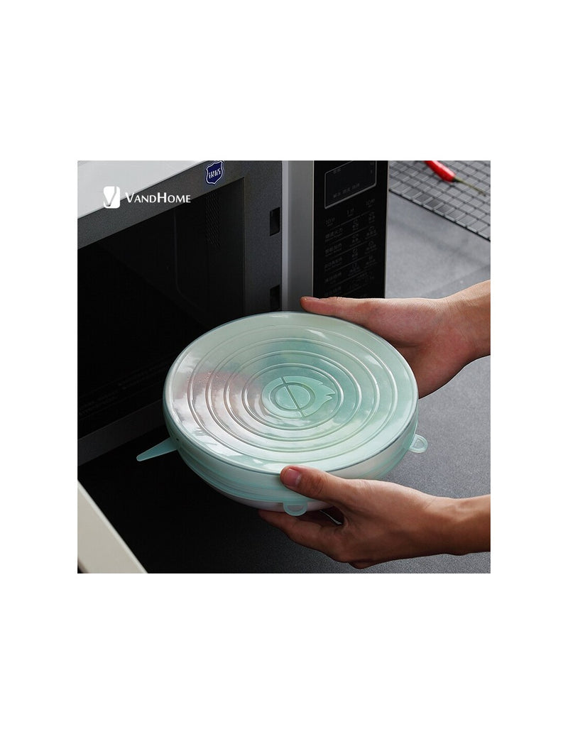 Tampas Elásticas de Silicone (6 Peças)