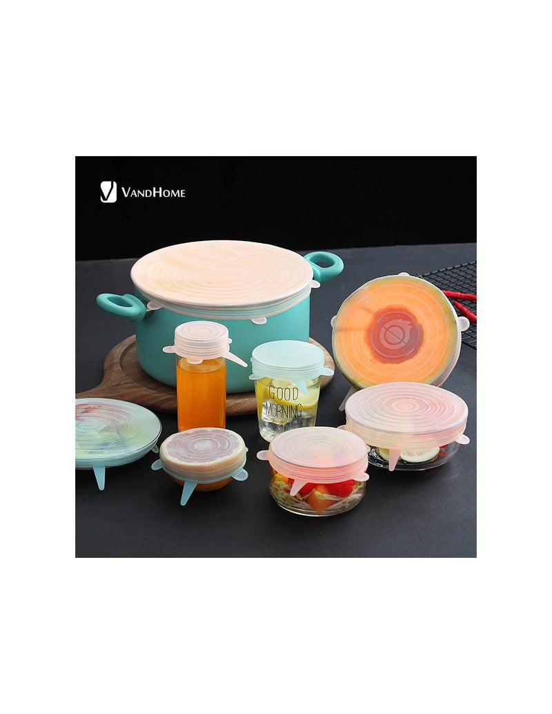 Tampas Elásticas de Silicone (6 Peças)